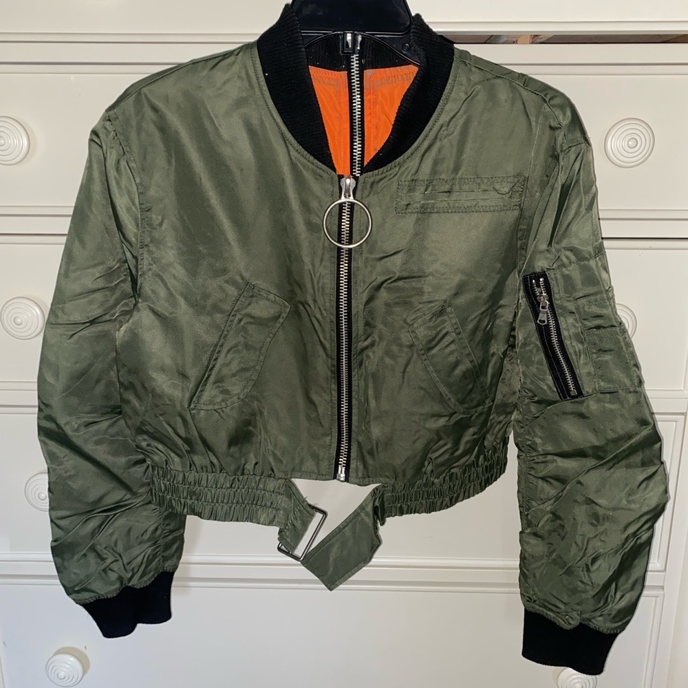 Zara Cropped Bomber Jacket